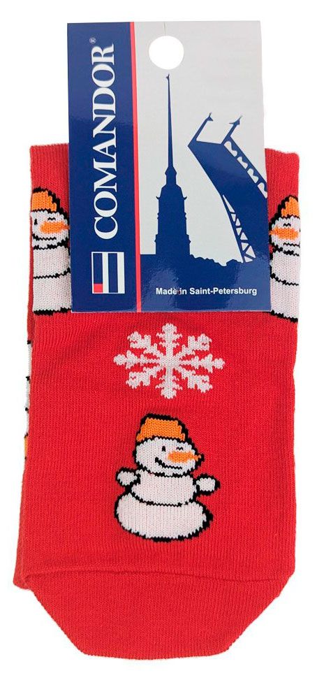 Носки мужские Comandor Снеговик красные, р. 25