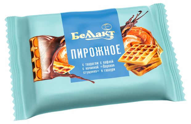 Пирожное с творогом Беллакт с вафлей с начинк...