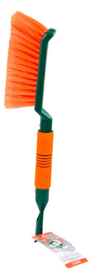 Щетка для уборки снега Li-Sa оранжевая со скребком 42 см 410₽