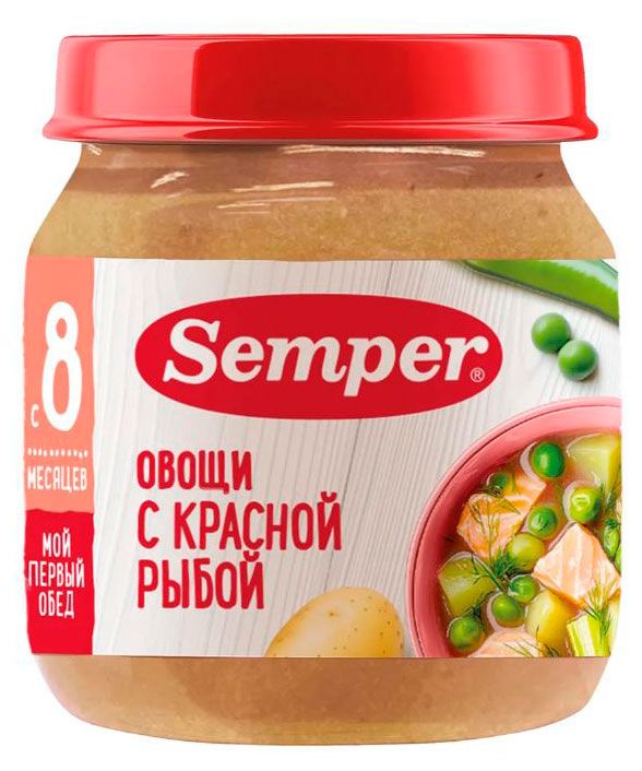 Пюре Semper овощи с красной рыбой с 8 мес 100 г 248₽