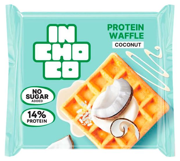 Вафли венские протеиновые Inchoco Кокос, 35 г