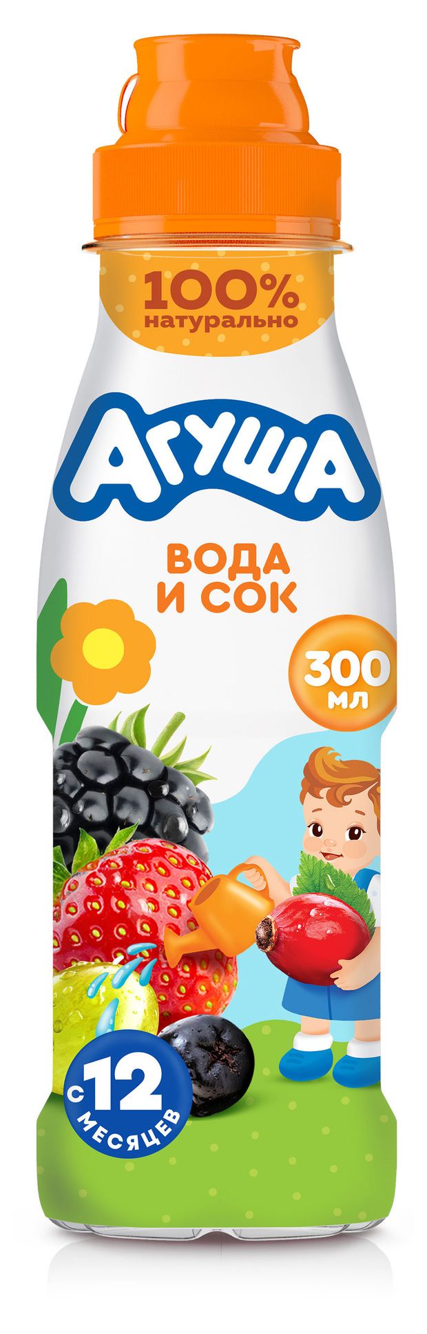 Напиток сокосодержащий Агуша Ягоды садовые с 12 мес., 300 мл
