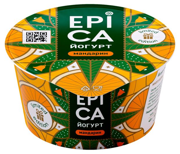 Йогурт густой EPICA Мандарин 48 БЗМЖ 130 г 59₽