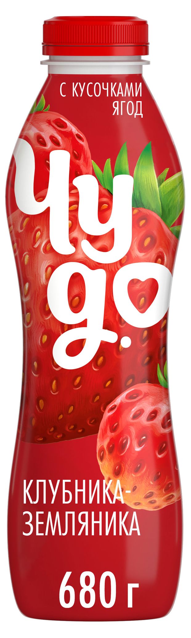 Йогурт питьевой Чудо Клубника-Земляника 1,9% БЗМЖ, 680 г