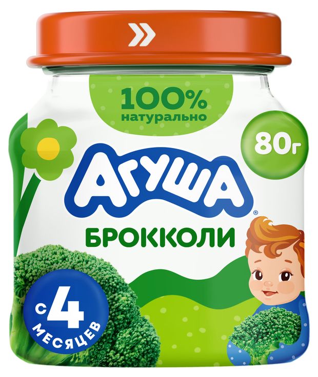 Пюре Агуша Первая ложка брокколи с 4 мес 80 г 60₽