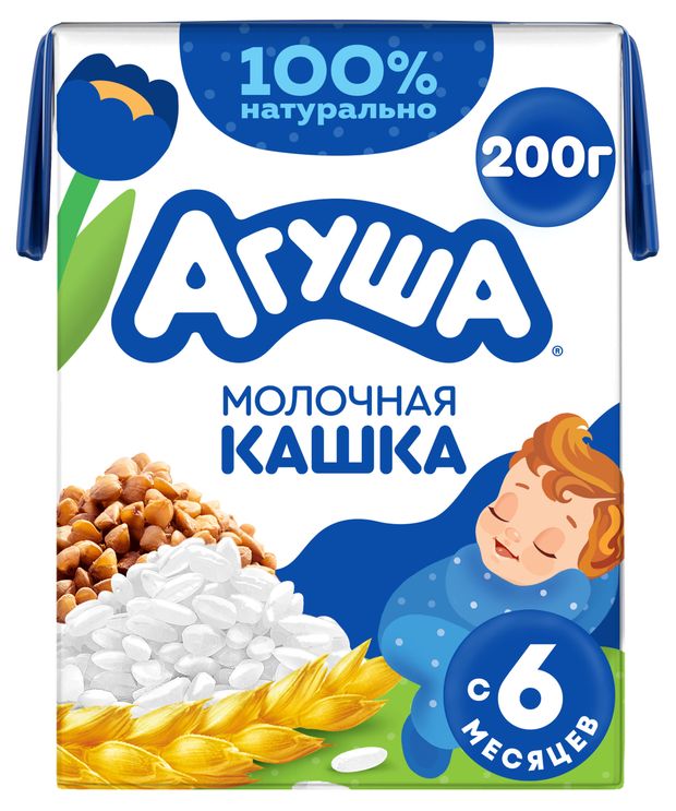 Каша молочно-злаковая жидкая Агуша Засыпай-ка 18 с 6 мес 200 г 50₽