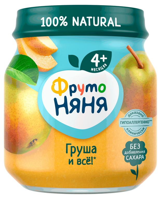 Пюре ФрутоНяня груша гипоаллергенное с 4 мес., 100 г