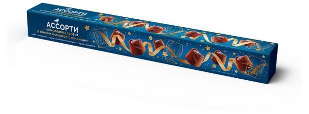 Конфеты АШАН Красная птица Ассорти в темном шоколаде, 86 г