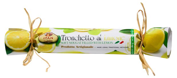 Нуга мягкая Itan с лимонной начинкой покрытая темным шоколадом, 180 г