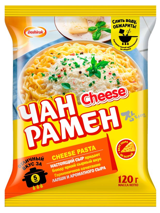 Лапша быстрого приготовления Доширак Чан Рамен Cheese pasta 120 г 100₽