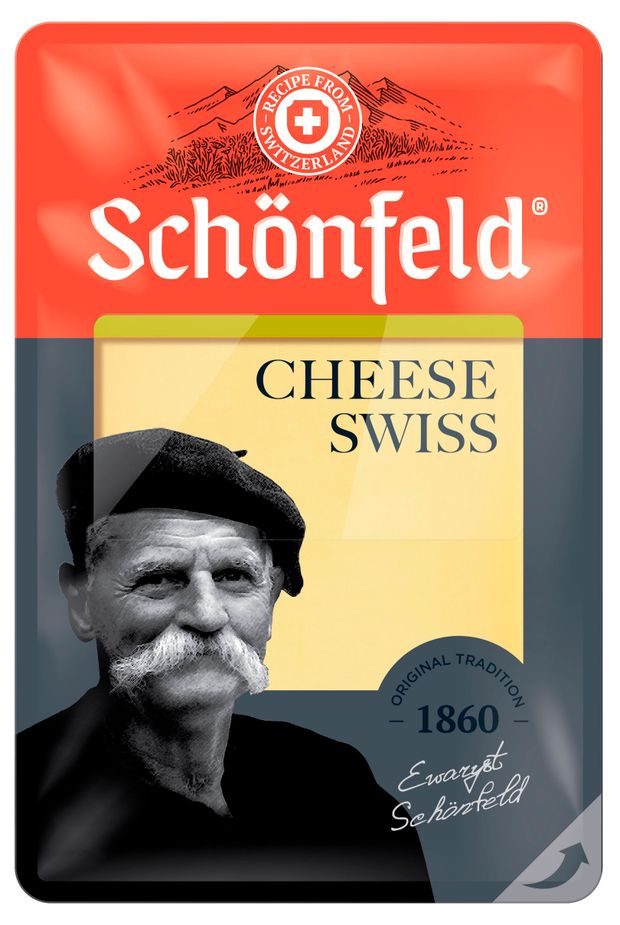 Сыр полутвердый Swiss Cheese Schonfeld нарезка 53 БЗМЖ 125 г 490₽