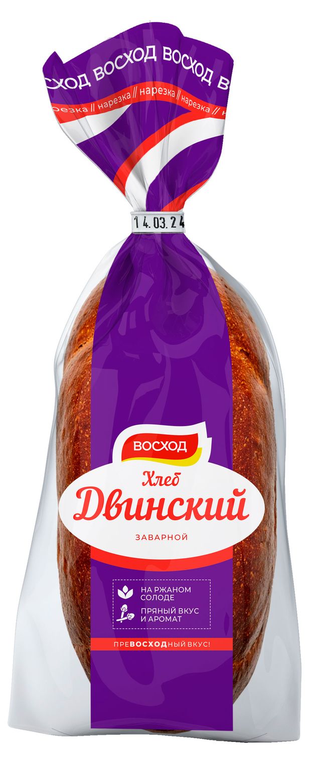 Хлеб Восход Двинский заварной нарезка, 300 г