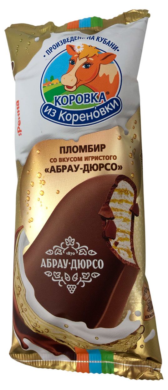Мороженое пломбир Коровка из Кореновки Эскимо со вкусом игристого Абрау-Дюрсо, 70 г