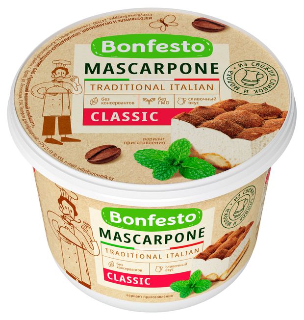 Сыр мягкий Маскарпоне Bonfesto 78 БЗМЖ Беларусь 500 г 550₽