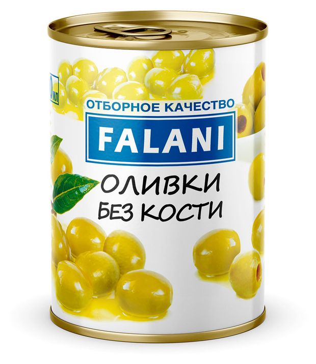 Оливки Falani целые без косточки, 300 мл