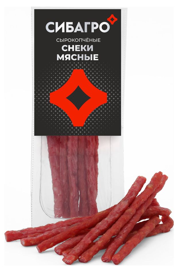Мясные снеки Колбаски сырокопченые СИБАГРО из свинины, 50 г
