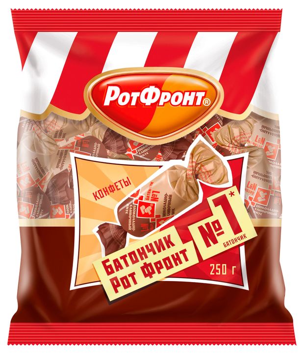 Конфеты Рот Фронт Батончики пралине и дробленые вафли, 250 г