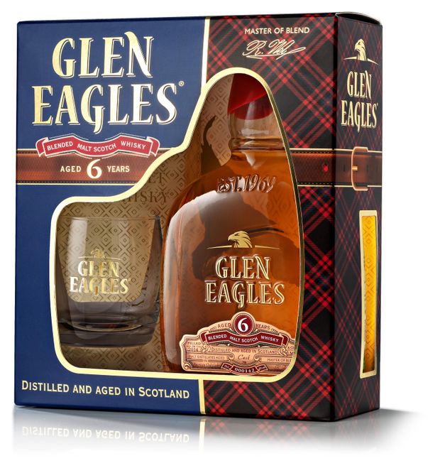 Виски Glen Eagles 6 лет Россия, 0,7 л + бокал