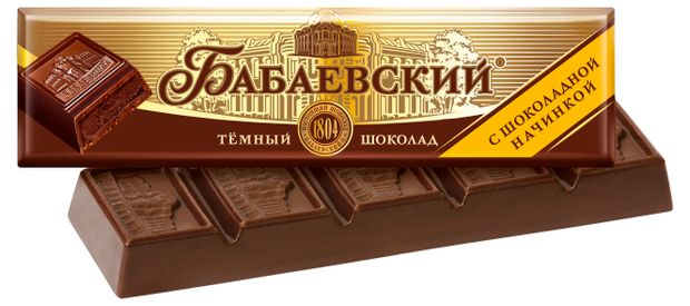 Шоколадный батончик Бабаевский с шоколадной начинкой, 50 г