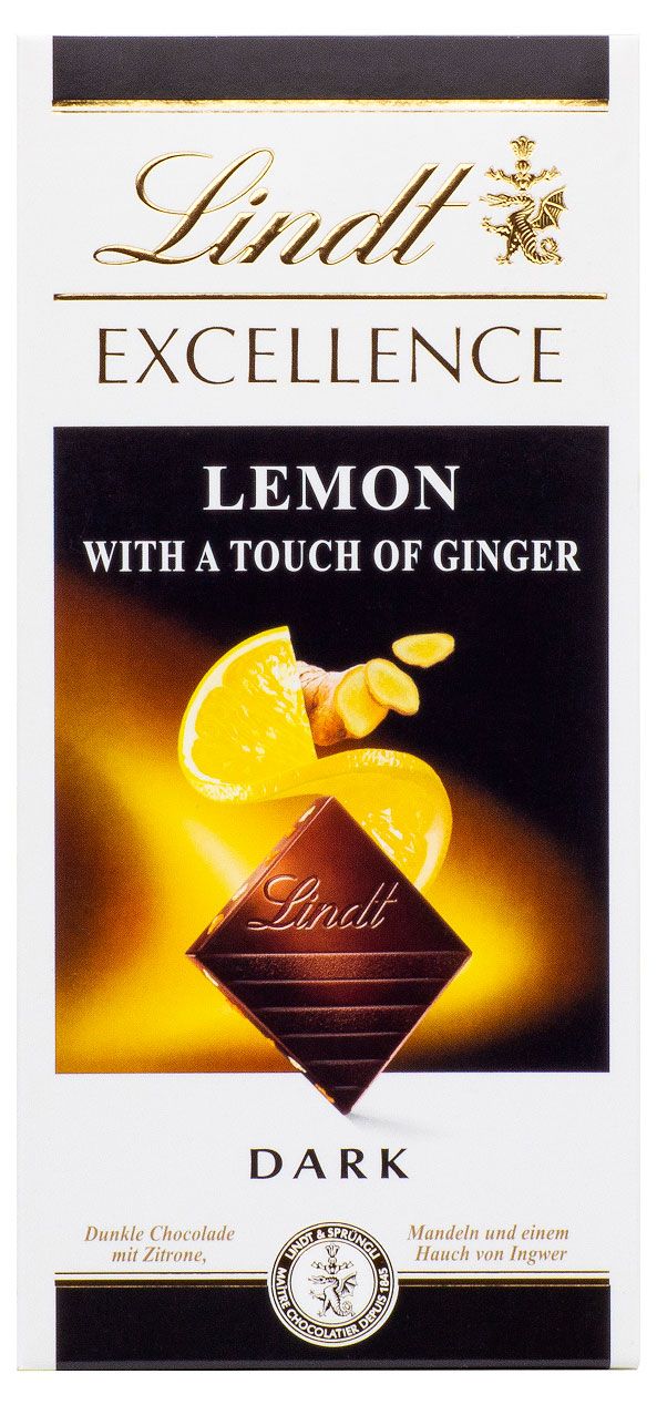 Шоколад Lindt Excellence темный с лимоном и имбирем, 100 г