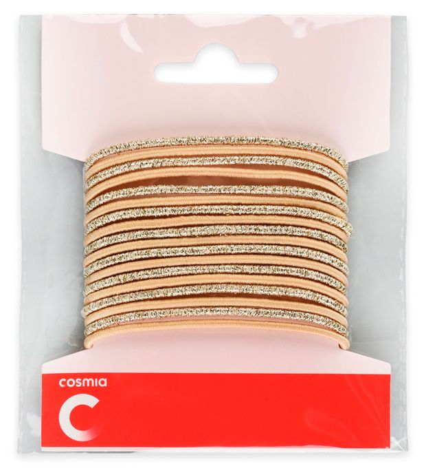Резинки для волос Cosmia тонкие бежевые, 18 шт