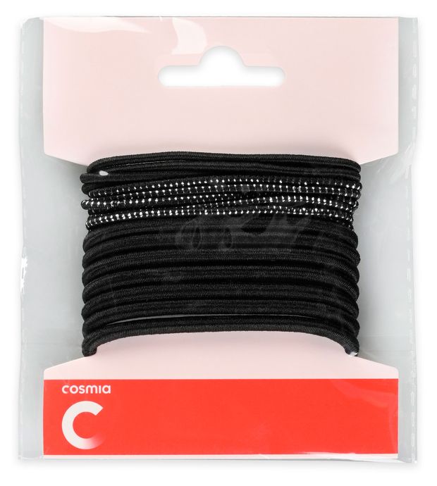 Резинки для волос Cosmia тонкие черные, 18 шт