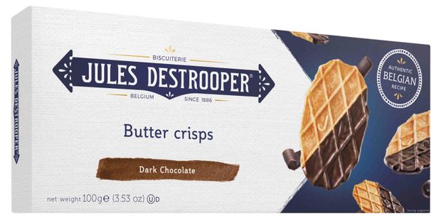 Печенье Jules Destrooper с темным шоколадом, 100 г
