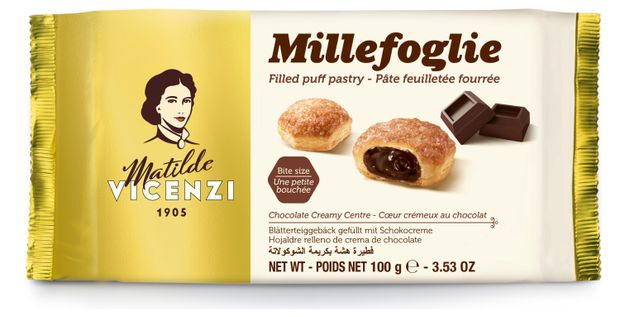 Печенье слоеное Matilde Vicenzi Пирожные с шоколадным кремом , 100 г