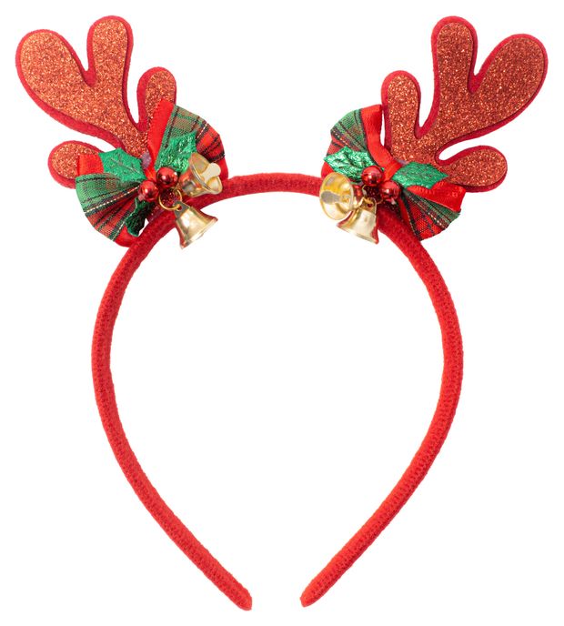 Ободок карнавальный Partymania Рожки оленя с колокольчиками, 1 шт