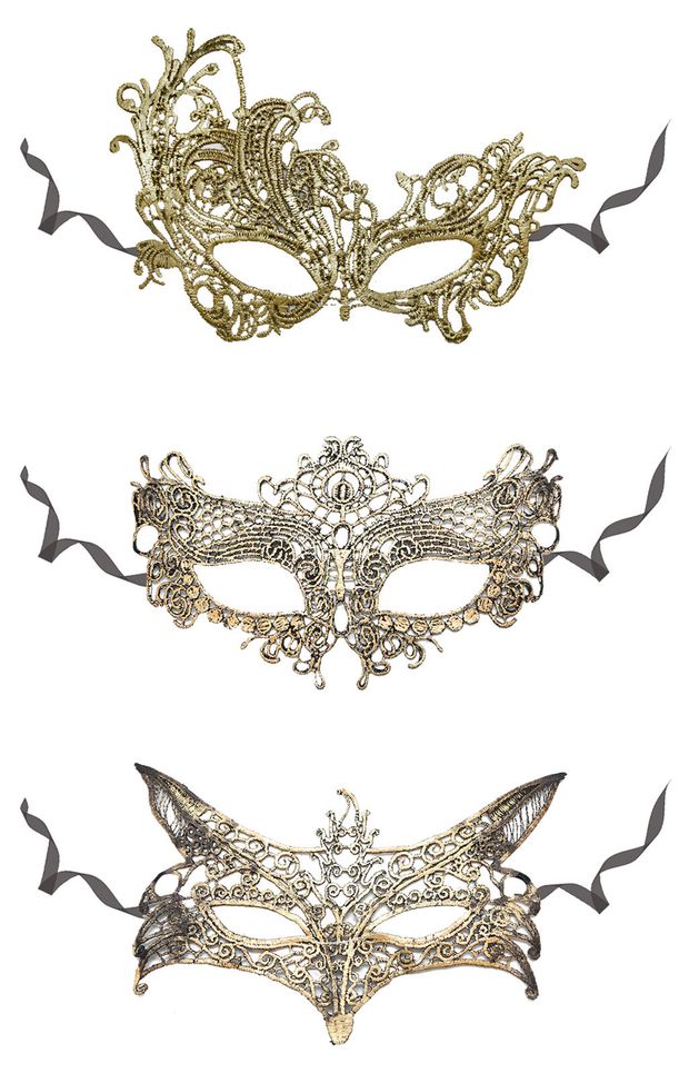 Маска карнавальная Partymania Кружево черно-золото 1 шт в ассортименте 150₽