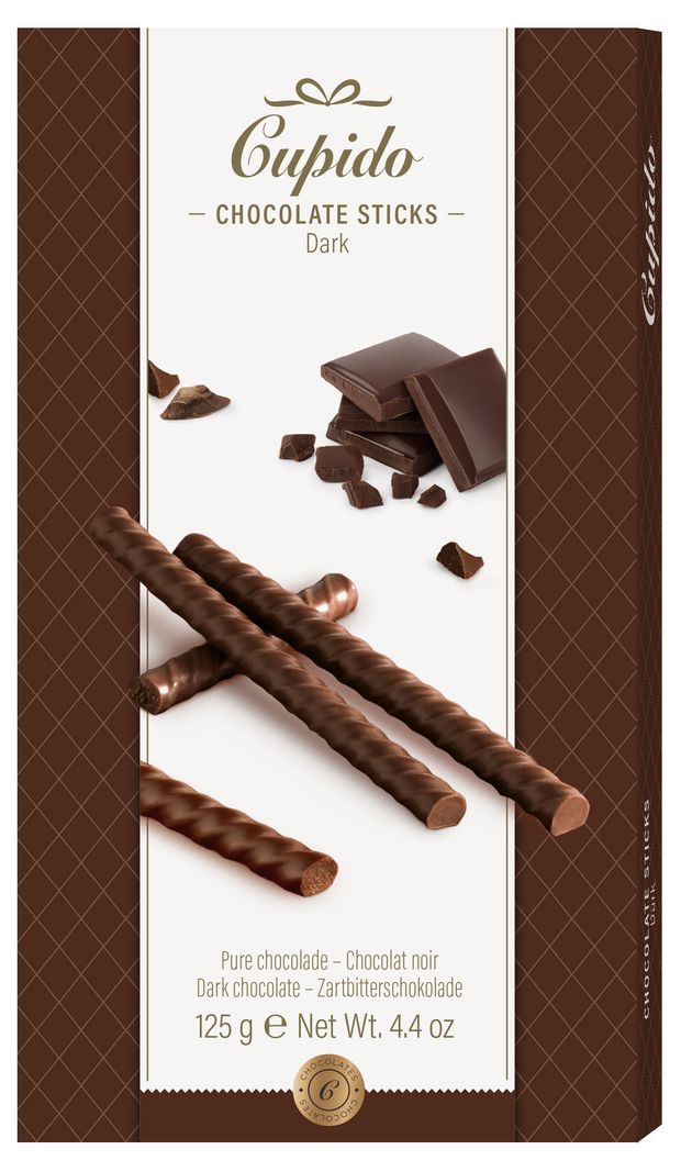 Палочки хрустящие из темного шоколада Cupido, 125 г