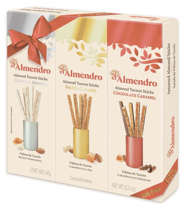 Набор-ассорти туррона El Almendro из 3 видов палочки, 145 г