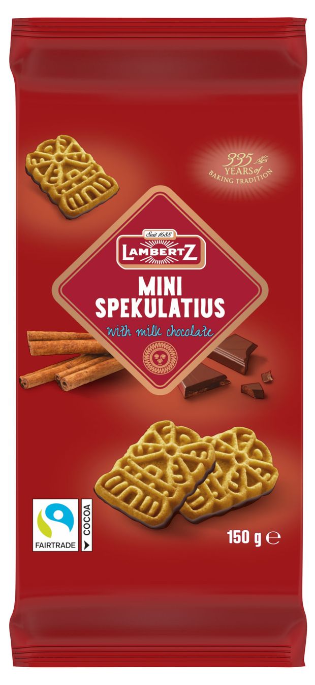 Печенье Lambertz Spekulatius в шоколаде с ароматом корицы, 150 г