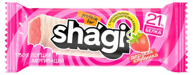 Батончик протеиновый Protein Rex Shagi с клубникой, 40 г