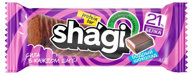 Батончик протеиновый Protein Rex Shagi с шоколадом, 40 г