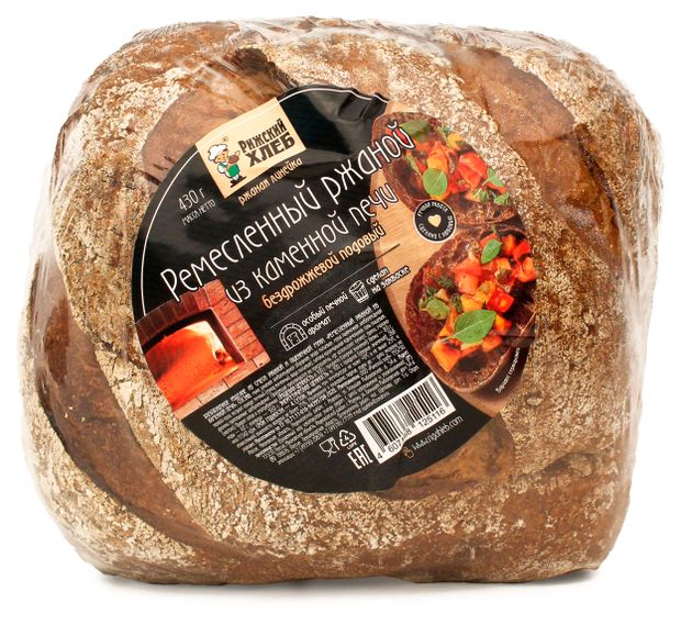 Хлеб Рижский хлеб Ремесленный ржаной из каменой печи бездрожжевой подовый 430 г 120₽