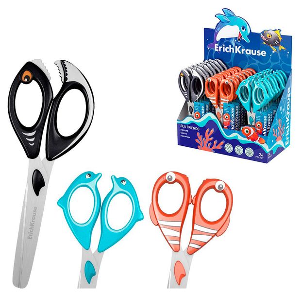 Ножницы ErichKrause Sea Friends 14,5 см, 1 шт в ассортименте