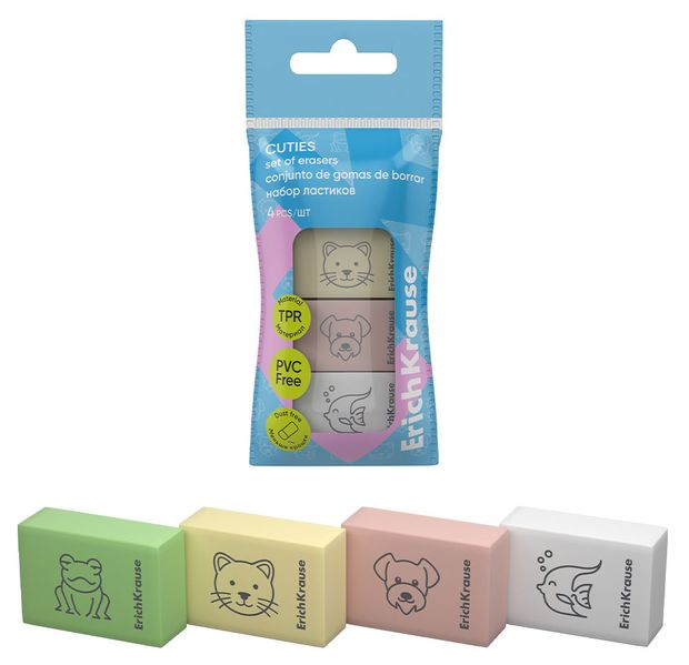Набор ластиков ErichKrause Cuties, 4 шт