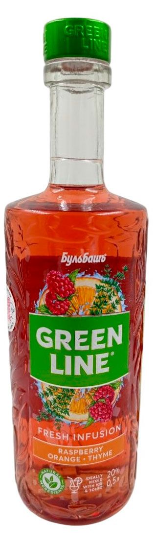 Настойка сладкая Бульбашъ Green Line малина апельсин тимьян Беларусь, 0,5 л