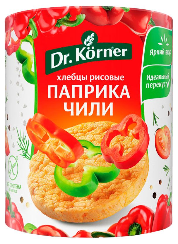 Хлебцы рисовые Dr Korner Паприка Чили 80 г 110₽