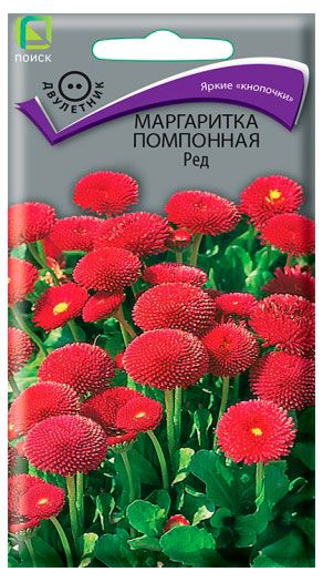 Семена Поиск Маргаритка Помпонная Ред, 0,05 г