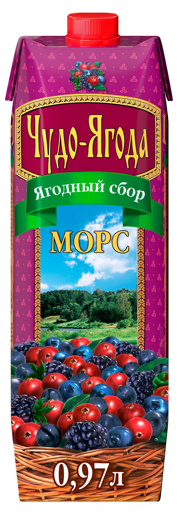 Морс ягодный Чудо-Ягода ежевика-клюква-черника, 970 мл