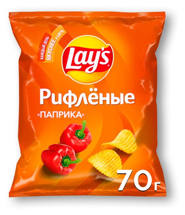 Чипсы картофельные Lay's Рифленые паприка, 70 г
