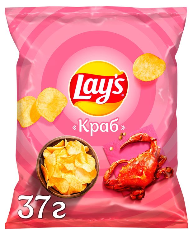 Чипсы картофельные Lays со вкусом краба 37 г 70₽
