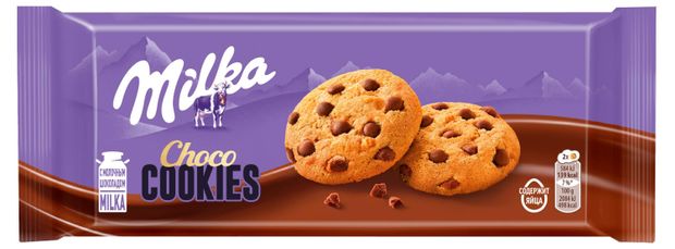 Печенье сдобное Milka с кусочками молочного шоколада, 126 г