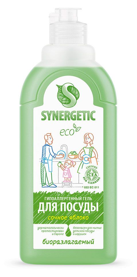 Гель для мытья посуды Synergetic яблоко, 500 мл