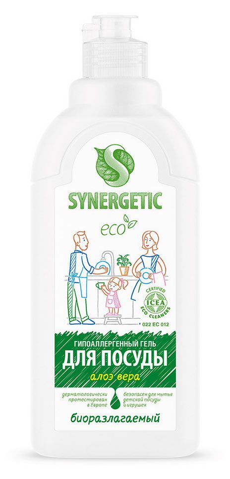 Гель для мытья посуды Synergetic Алоэ, 500 мл
