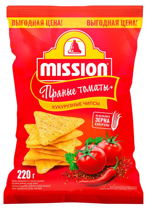 Чипсы кукурузные Mission Пряные томаты 220 г 81₽