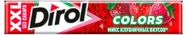 Резинка жевательная Dirol XXL со вкусом клубничный микс без сахара, 19 г