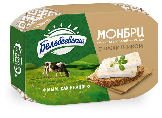 Сыр мягкий с белой плесенью Белебеевский Монбри с пажитником 50 БЗМЖ 125Г 230₽